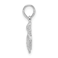 De-Ani Sterling Silver Rhodium-Plated Polished Shell Cluster Pendant