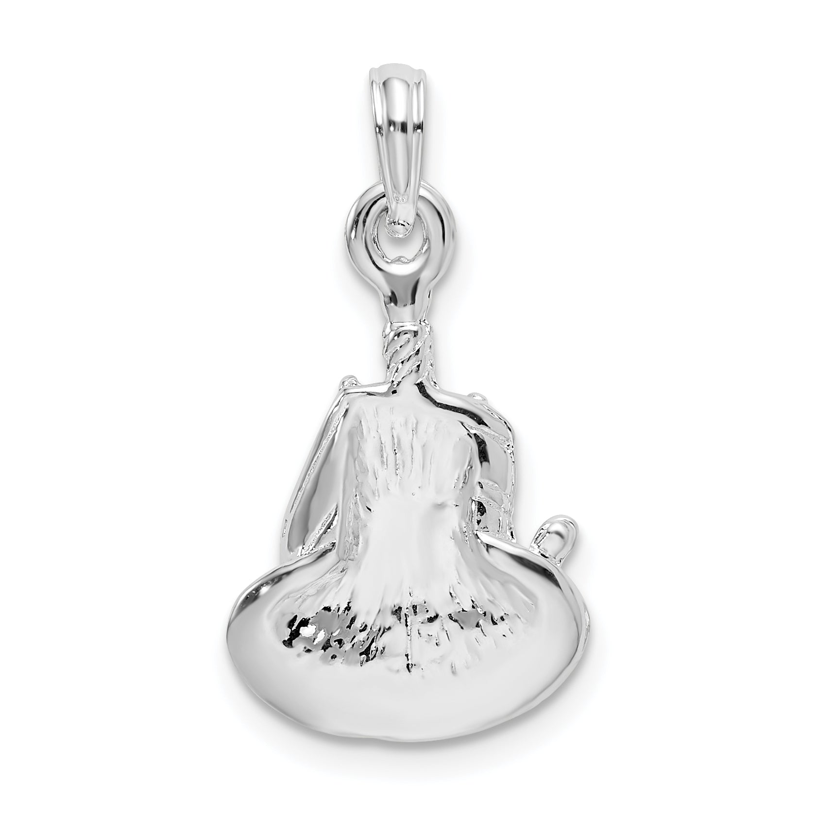 De-Ani Sterling Silver Polished Happy Birthday Slice of Cake Pendant