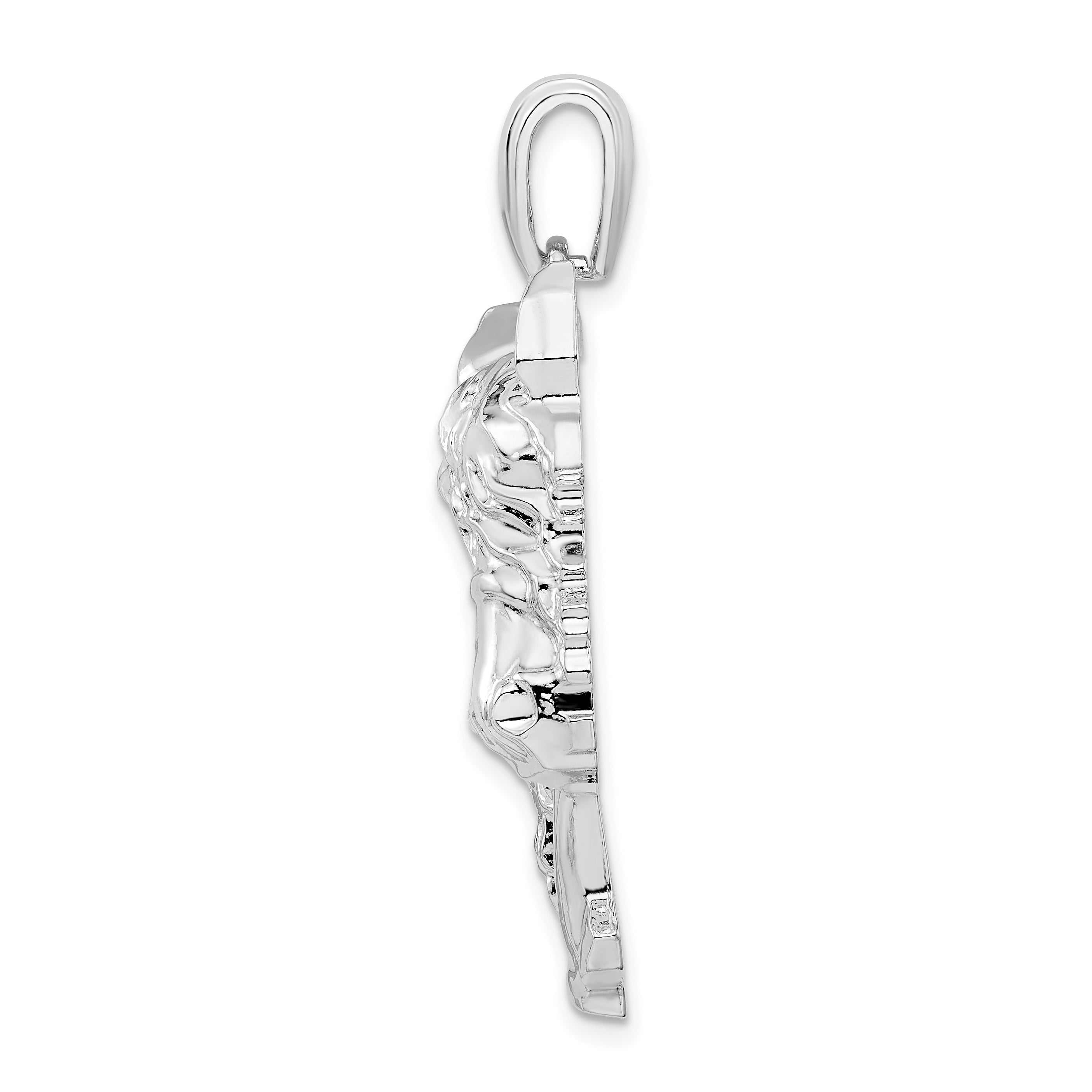 De-Ani Sterling Silver Rhodium-Plated Polished Large Horse Head Pendant