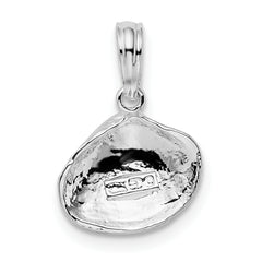 De-Ani Sterling Silver Rhodium-Plated Polished Clam Shell Pendant