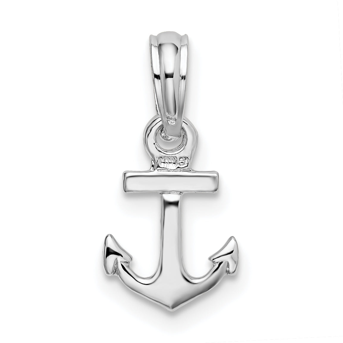 De-Ani Sterling Silver Polished 3D Mini Anchor Pendant