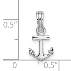 De-Ani Sterling Silver Polished 3D Mini Anchor Pendant