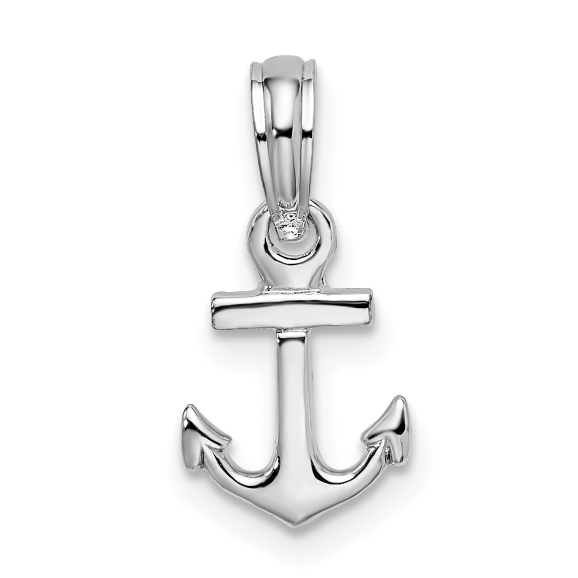 De-Ani Sterling Silver Polished 3D Mini Anchor Pendant