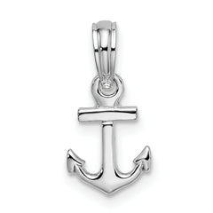 De-Ani Sterling Silver Polished 3D Mini Anchor Pendant