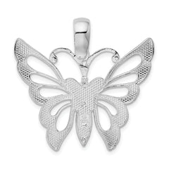 De-Ani Sterling Silver Diamond-Cut Cut-Out Butterfly Pendant