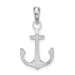 De-Ani Sterling Silver Rhodium-Plated Polished Anchor Pendant