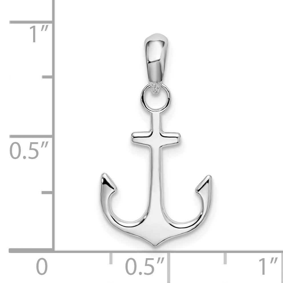 De-Ani Sterling Silver Rhodium-Plated Polished Anchor Pendant