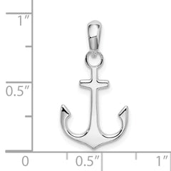 De-Ani Sterling Silver Rhodium-Plated Polished Anchor Pendant