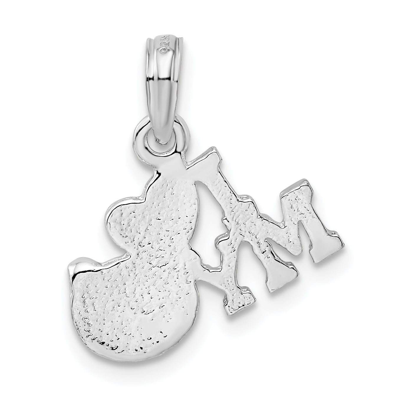 De-Ani Sterling Silver Rhodium-Plated Polished I Heart My Cat Pendant