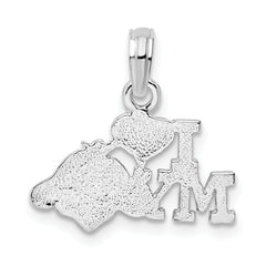 De-Ani Sterling Silver Rhodium-Plated Polished I Heart My Dog Pendant