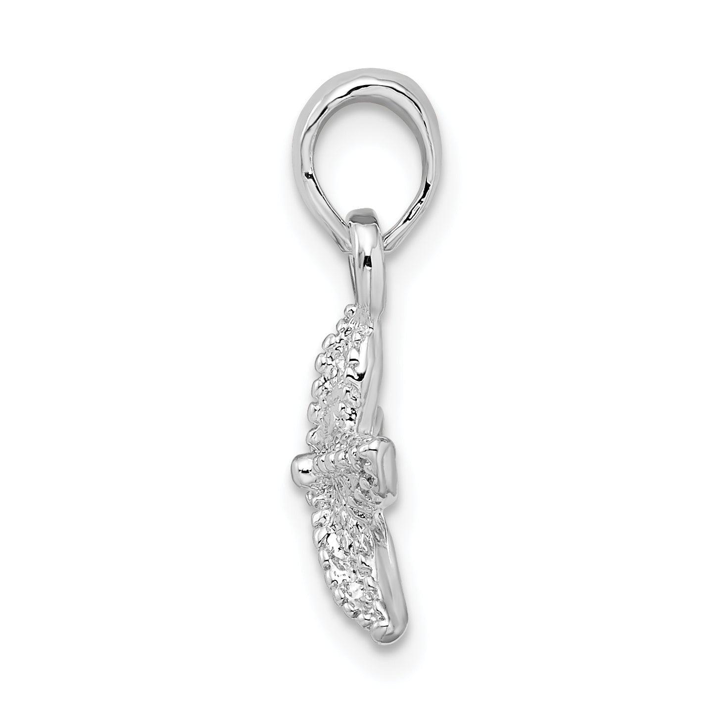 De-Ani Sterling Silver Rhodium-Plated Polished Starfish Pendant