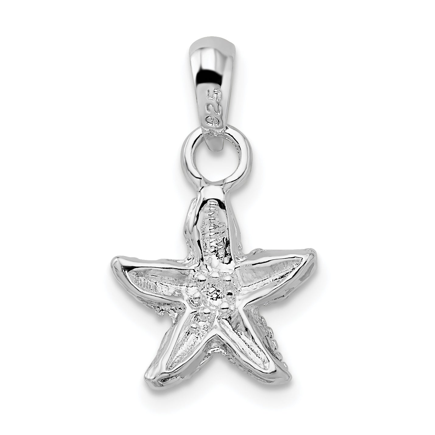 De-Ani Sterling Silver Rhodium-Plated Polished Starfish Pendant