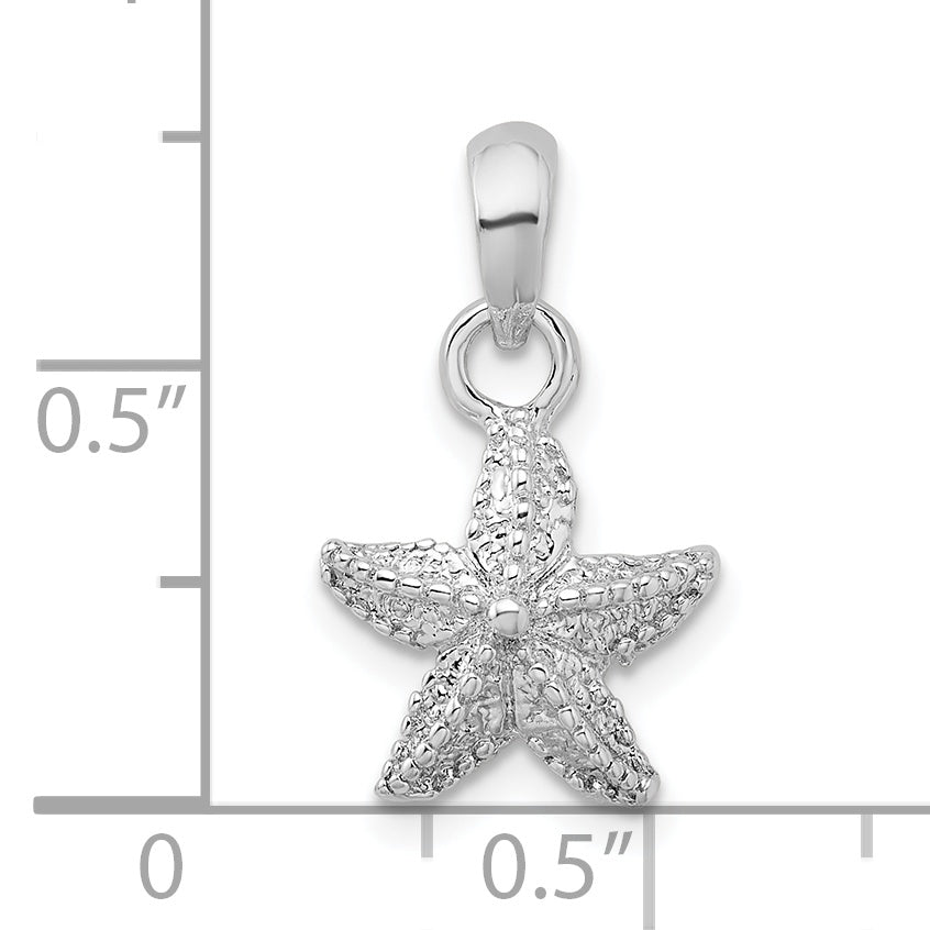 De-Ani Sterling Silver Rhodium-Plated Polished Starfish Pendant