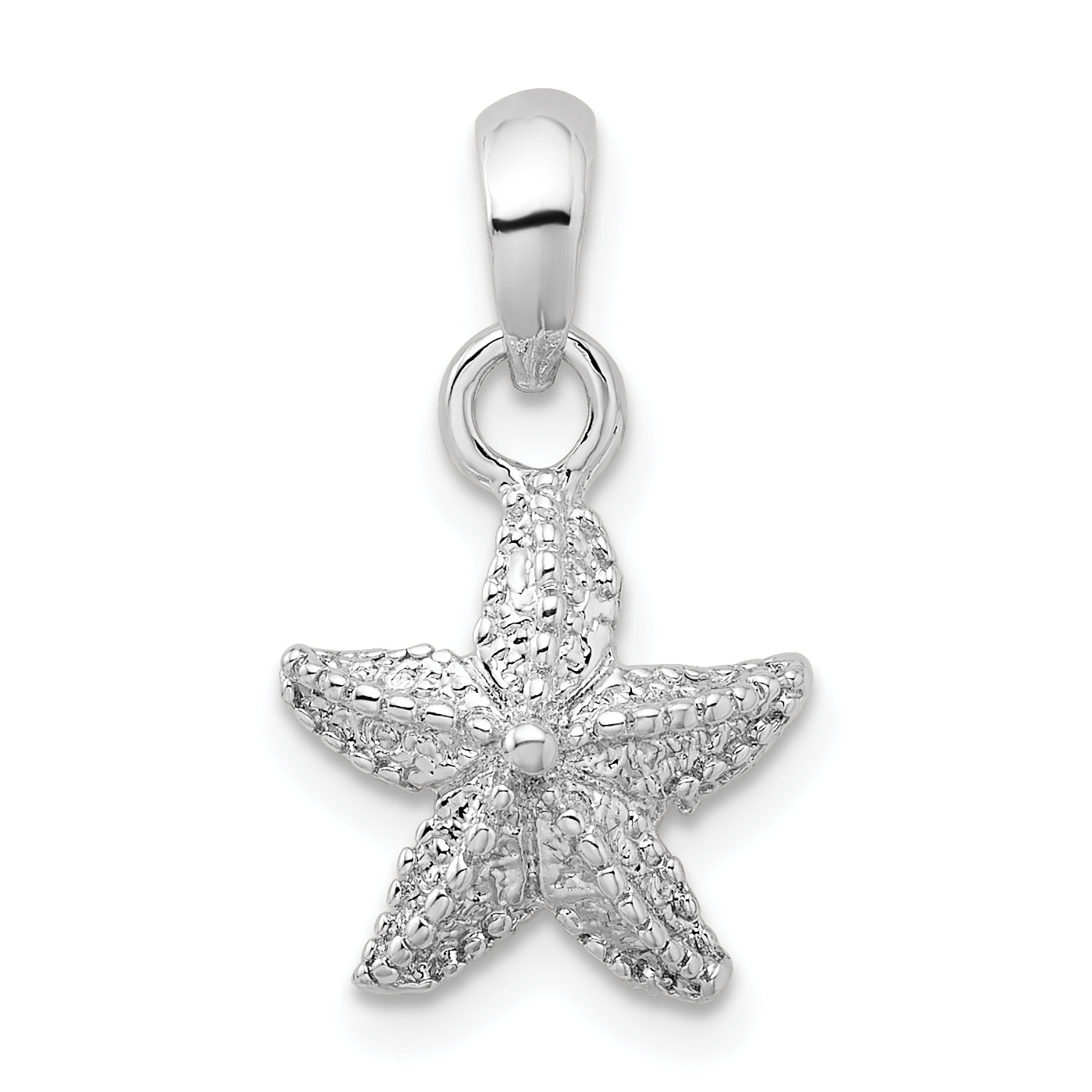 De-Ani Sterling Silver Rhodium-Plated Polished Starfish Pendant