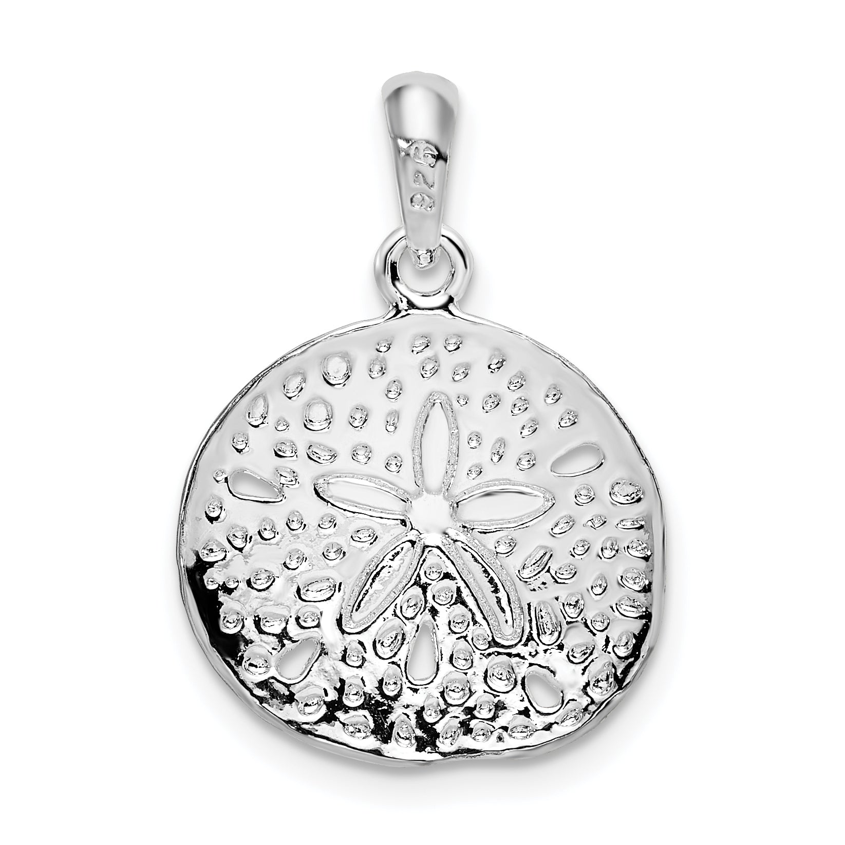 De-Ani Sterling Silver Rhodium-Plated Polished Sand Dollar Pendant