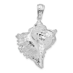 De-Ani Sterling Silver Rhodium-Plated Polished Conch Shell Pendant