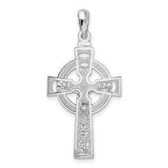 De-Ani Sterling Silver Rhodium-Plated Polished Cut-Out Celtic Crucifix Pendant