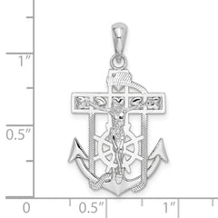 De-Ani Sterling Silver Rhodium-Plated Polished Mariners Crucifix Pendant