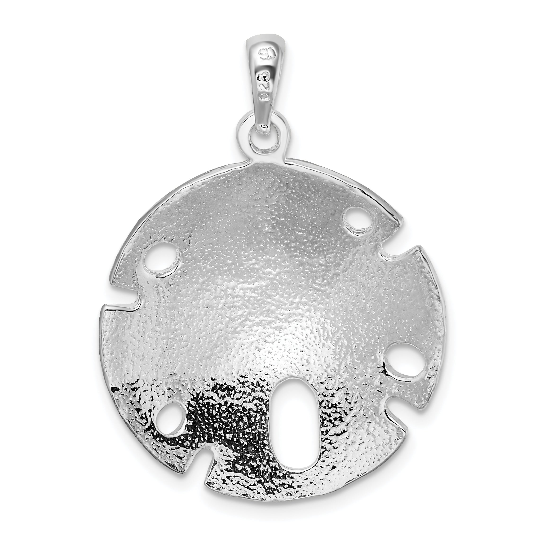 De-Ani Sterling Silver Rhodium-Plated Polished Large Sand Dollar Pendant