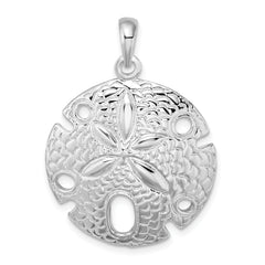 De-Ani Sterling Silver Rhodium-Plated Polished Large Sand Dollar Pendant