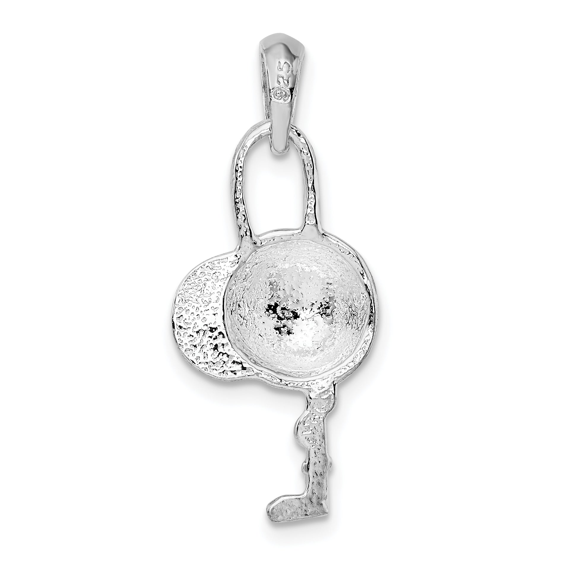 De-Ani Sterling Silver Polished Jockey Helmet with Crop Pendant