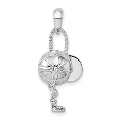 De-Ani Sterling Silver Polished Jockey Helmet with Crop Pendant