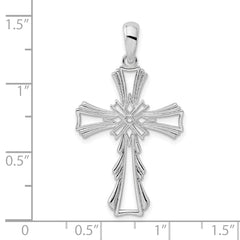 De-Ani Sterling Silver Rhodium-Plated Polished X-Center Cut-Out Cross Pendant