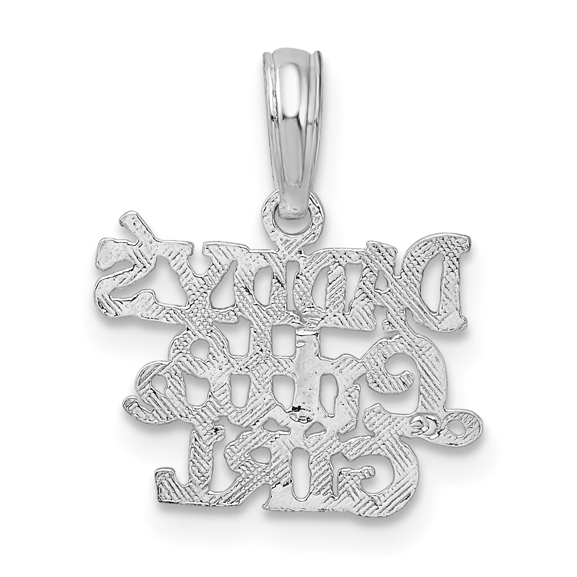 De-Ani Sterling Silver Rhodium-Plated Polished DADDYS LITTLE GIRL Pendant