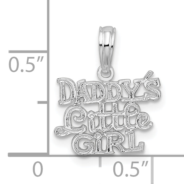 De-Ani Sterling Silver Rhodium-Plated Polished DADDYS LITTLE GIRL Pendant