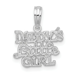 De-Ani Sterling Silver Rhodium-Plated Polished DADDYS LITTLE GIRL Pendant