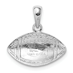 De-Ani Sterling Silver Rhodium-Plated Polished Football Pendant