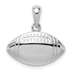 De-Ani Sterling Silver Rhodium-Plated Polished Football Pendant