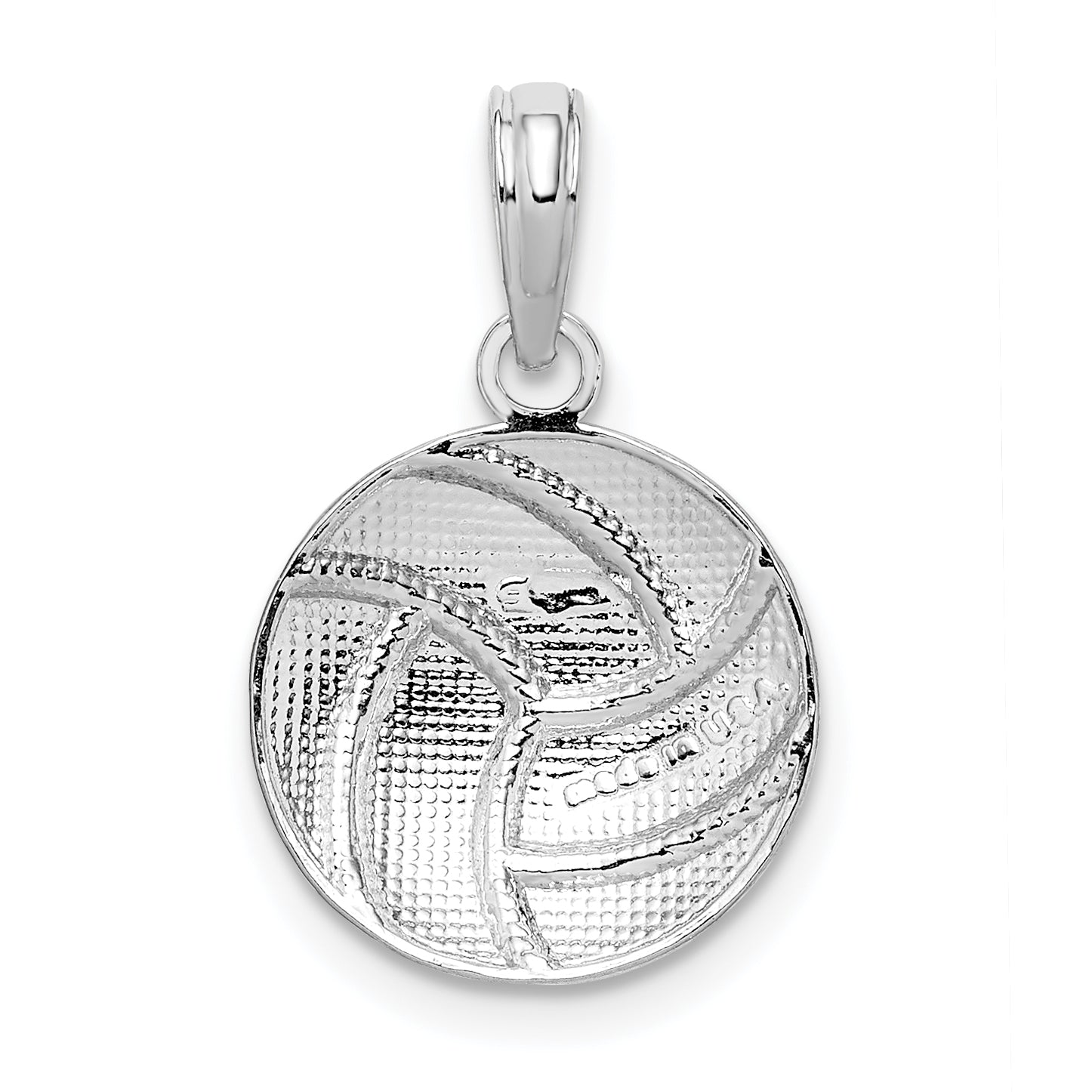 De-Ani Sterling Silver Rhodium-Plated Polished Volleyball Pendant