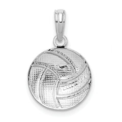 De-Ani Sterling Silver Rhodium-Plated Polished Volleyball Pendant