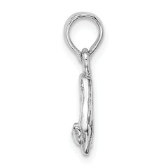 De-Ani Sterling Silver Rhodium-Plated Polished Ballet Slippers Pendant