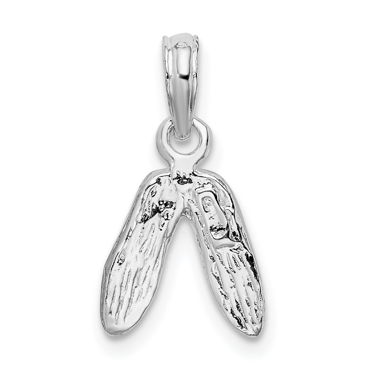 De-Ani Sterling Silver Rhodium-Plated Polished Ballet Slippers Pendant