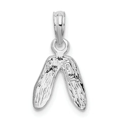 De-Ani Sterling Silver Rhodium-Plated Polished Ballet Slippers Pendant