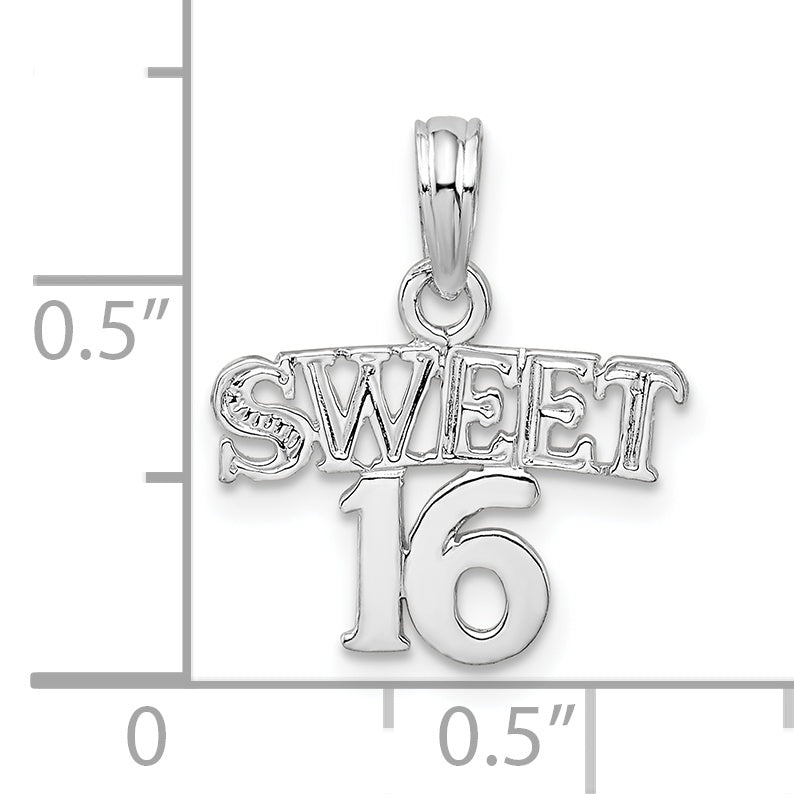 De-Ani Sterling Silver Polished SWEET 16 Pendant