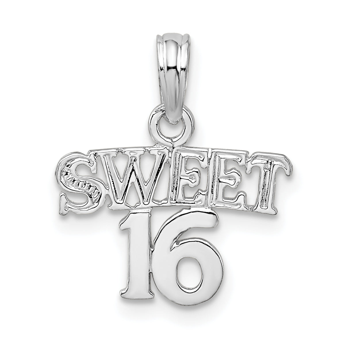 De-Ani Sterling Silver Polished SWEET 16 Pendant