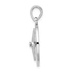 De-Ani Sterling Silver Rhodium-Plated Moveable Needle Compass Pendant