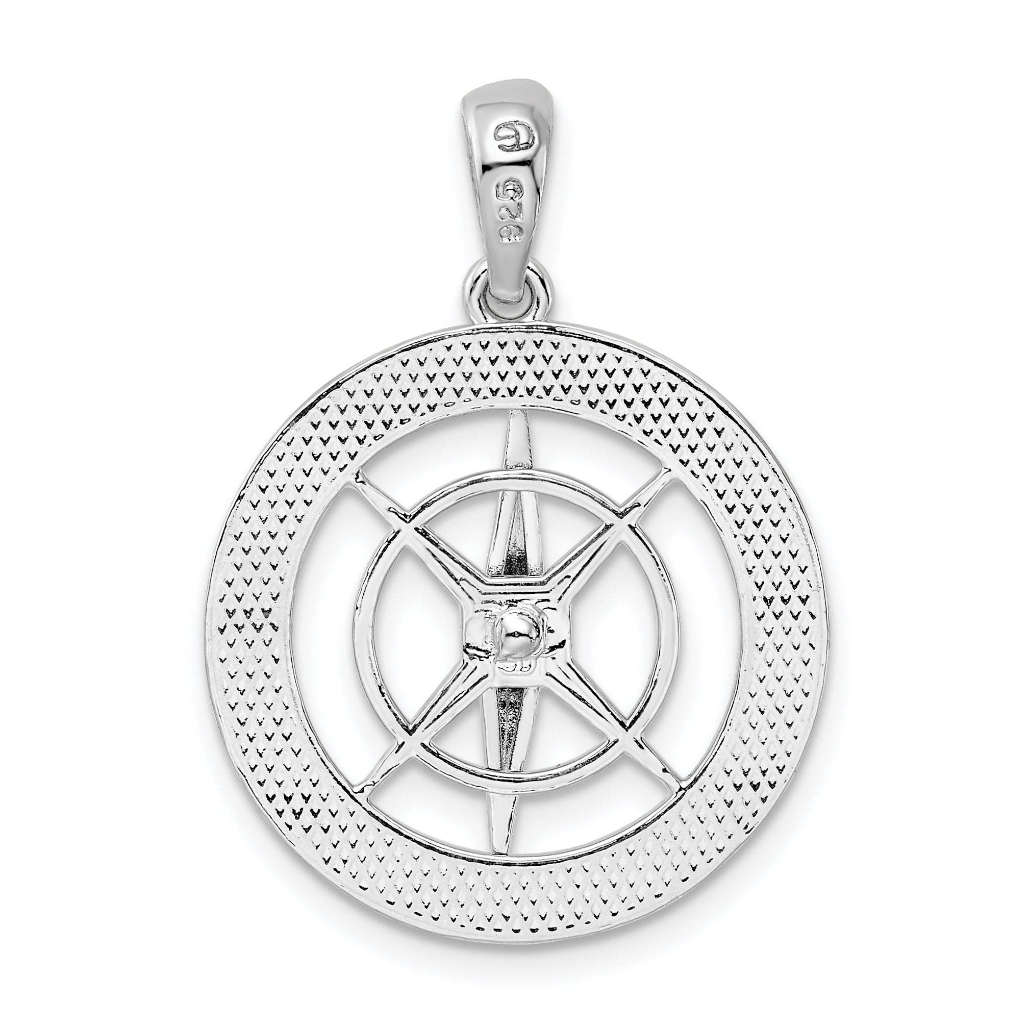 De-Ani Sterling Silver Rhodium-Plated Moveable Needle Compass Pendant