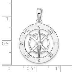 De-Ani Sterling Silver Rhodium-Plated Moveable Needle Compass Pendant