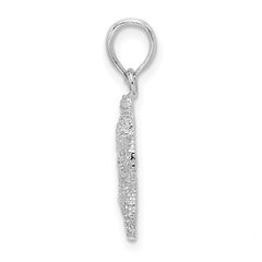 De-Ani Sterling Silver Rhodium-Plated Polished Puffed Starfish Pendant