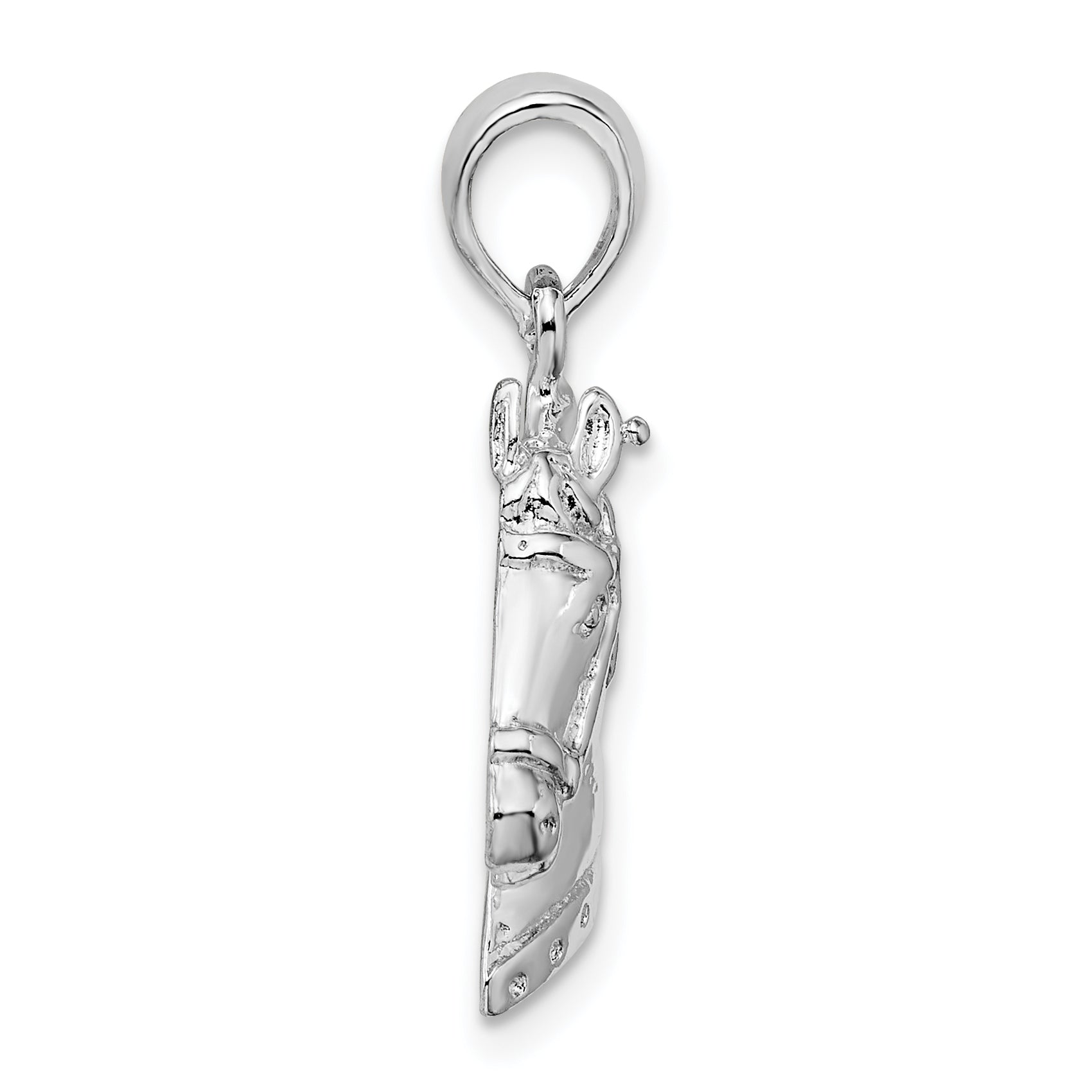 De-Ani Sterling Silver Rhodium-Plated Polished Horse Head Pendant