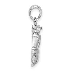 De-Ani Sterling Silver Rhodium-Plated Polished Horse Head Pendant