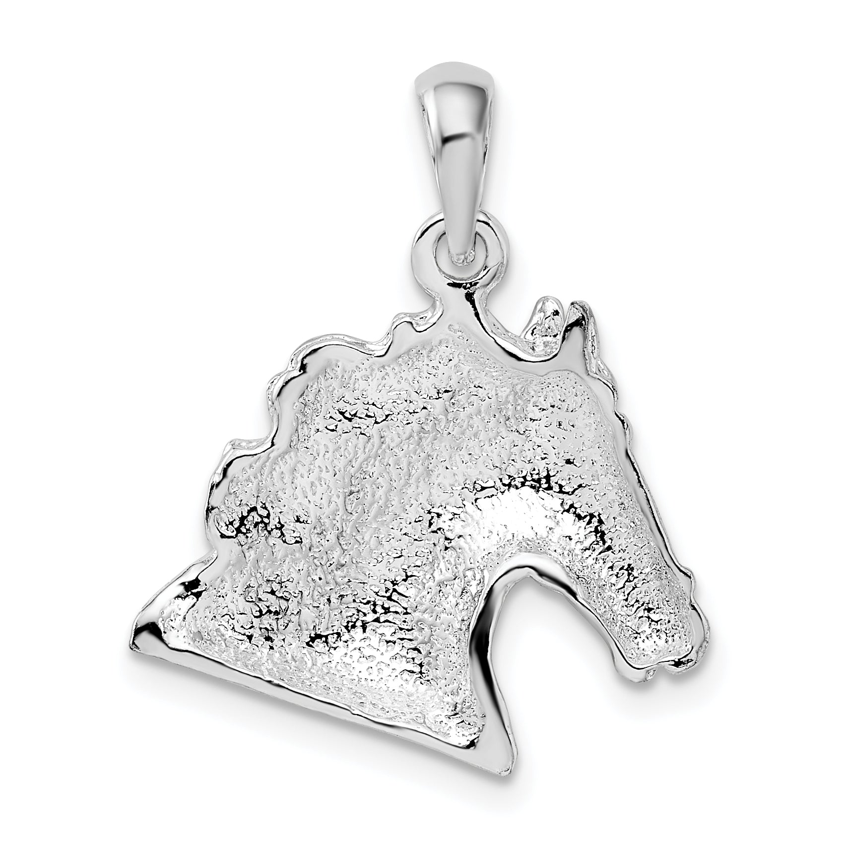 De-Ani Sterling Silver Rhodium-Plated Polished Horse Head Pendant