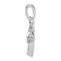 De-Ani Sterling Silver Rhodium-Plated Polished Horse Head Pendant