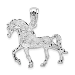 De-Ani Sterling Silver Rhodium-Plated Polished Walking Horse Pendant