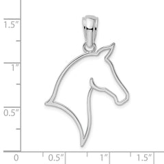 De-Ani Sterling Silver Rhodium-Plated Polished Cut-Out Horse Head Pendant