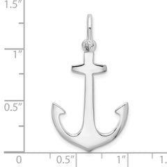 De-Ani Sterling Silver Rhodium-Plated Polished 3D Anchor Pendant